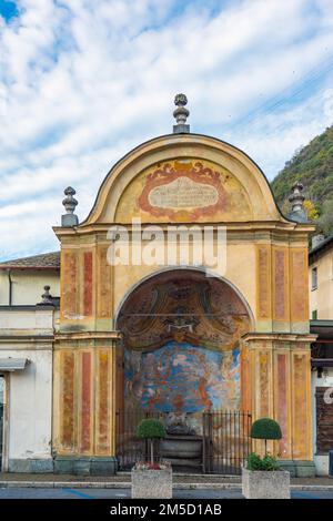 TIRANO,ITALY - OCTOBER 28,2022: Town view of Tirano, Tirano is a town in Valtellina, located in the province of Sondrio Stock Photo