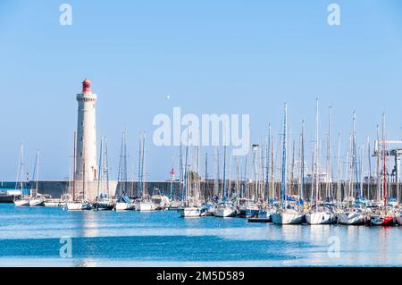 Marina and lighthouse Saint Louis de Sète, in Occitanie, France Stock Photo