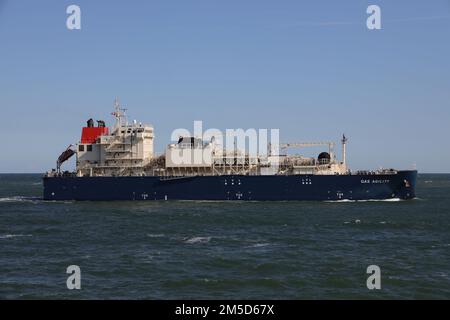 The LNG bunker ship Gas Agility arrives in the port of Rotterdam on ...
