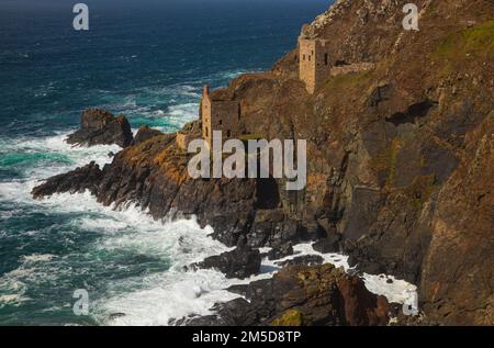 Crown Engine Houses at Botallack Mine Cornwall Stock Photo