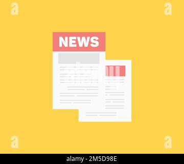 The news icon. Newspaper symbol, news update concept logo design. Newspaper breaking news. Business technology concept. Information, consulting. Stock Vector