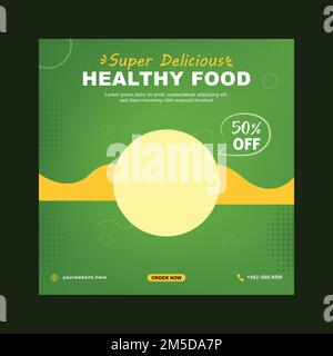 Super Delicious food Social media post template. .food social media post design. Restaurant menu vector template. Stock Vector