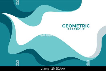 Geometric Papercut Background. Wave Abstract Vector Stock Vector