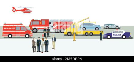 Car Accident - isolated on white background. – Illustrations Stock Vector