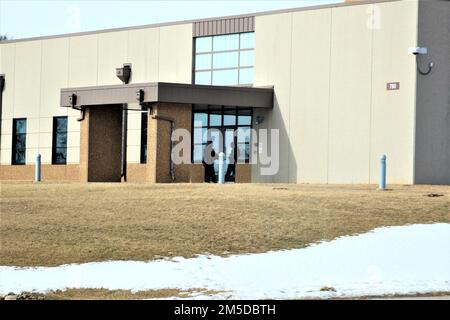 The Central Issue Facility (CIF) is shown March 3, 2022, at Fort McCoy, Wis. The facility (building 780) was built at a cost of more than $9 million. Central Issue Facility personnel began operations at the building Sept. 14, 2015. Operating out of a 62,548-square-foot facility in building 780, CIF personnel have plenty of space to store equipment and support customers. Since 2011, the Fort McCoy CIF has been issuing Reserve Soldiers their entire Organizational Clothing and Individual Equipment needs. Stock Photo