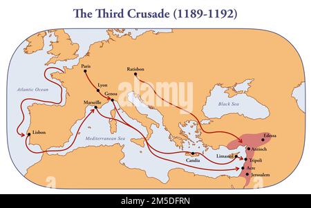 Map Of The Fourth Crusade Route Stock Photo Alamy Map Of The Third Crusade Route 2m5dfrn