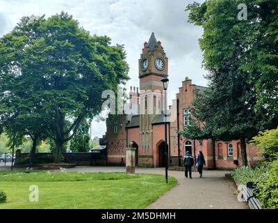 A clocktower at Walsall town Arboretum park in West Midlands, UK. Stock Photo