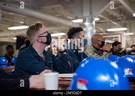 USS Ronald Reagan Sailors attend Rosh Hashanah service 150914 Stock ...