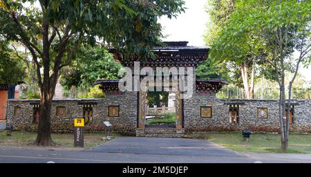 Chiang Mai, Thailand. 9 November 2022. Bhutanese style garden section inside Royal Flora Ratchaphruek Park. Chiang Mai's tourist popular travel desti Stock Photo