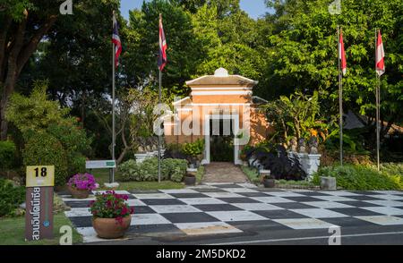 Chiang Mai, Thailand. 9 November 2022. Indonesian style garden section inside Royal Flora Ratchaphruek Park. Chiang Mai's tourist popular travel desti Stock Photo