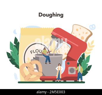 Bread production process vector illustration. Cartoon info education ...