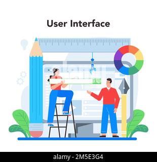 UX UI designer concept. App interface improvement. User interface ...