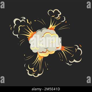 Cartoon explosion animation. Exploding effect frames, animated shot ...