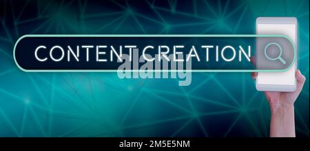 Writing displaying text Content Creation. Business showcase contribution of information to any digital media Stock Photo