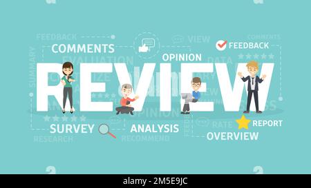 Review concept illustration. Idea of feedback, business and people. Stock Vector