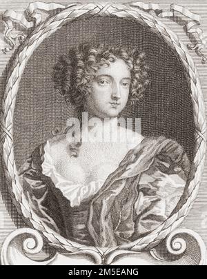 Hortense Mancini, Duchesse de Mazarin, 1646 – 1699.  Italian mistress of Charles II, King of England. After a work by Bernard Picart. Stock Photo