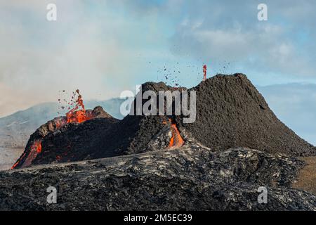 A Kilauea shield volcano in Hawaii Stock Photo