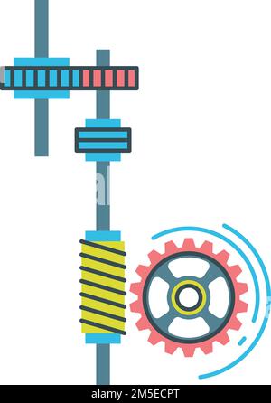 Rotating gears color icon. Industrial machinery part Stock Vector