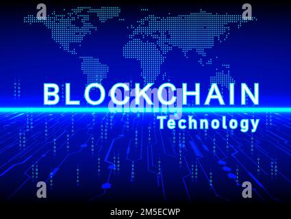 Abstract Background Hitech Technology BlockChain information data storage vector illustration Stock Vector