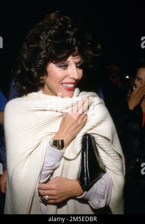 Joan Collins at Spago on January 26, 1989 in Hollywood, California ...