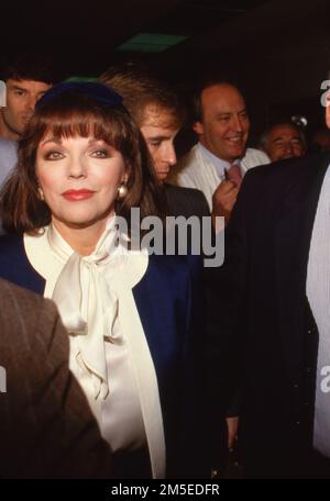 Joan Collins  in court against former husband Peter Holm. Holm was limited 20% of Collins' assets based on their initial premarital pact. July 21, 1987 Credit: Ralph Dominguez/MediaPunch Stock Photo