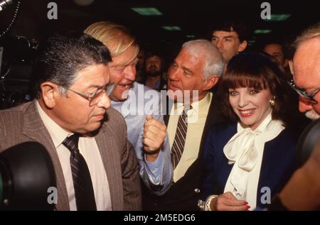 Joan Collins  in court against former husband Peter Holm. Holm was limited 20% of Collins' assets based on their initial premarital pact. July 21, 1987 Credit: Ralph Dominguez/MediaPunch Stock Photo