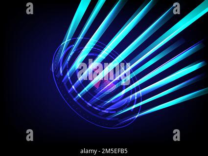 Abstract background tech circle digital network communication telecoms light laser futuristic wallpaper pattern template backdrop graphic design vecto Stock Vector