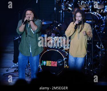 **FILE PHOTO** Joseph Mersa Marley Has Passed Away at 31.  POMPANO BEACH FL - AUGUST 15: Stephen Marley with Jo Mersa Marley in concert at The Pompano Beach Amphitheater on August 15, 2016 in Pompano Beach, Florida. Credit: mpi04/MediaPunch Stock Photo