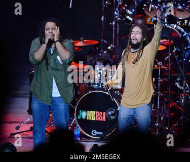 **FILE PHOTO** Joseph Mersa Marley Has Passed Away at 31.  POMPANO BEACH FL - AUGUST 15: Stephen Marley with Jo Mersa Marley in concert at The Pompano Beach Amphitheater on August 15, 2016 in Pompano Beach, Florida. Credit: mpi04/MediaPunch Stock Photo