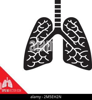 Human lungs vector icon. Inner organ symbol. Stock Vector