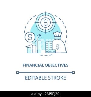 Financial objectives turquoise concept icon Stock Vector