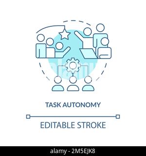 Task autonomy turquoise concept icon Stock Vector