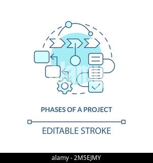 Phases of project turquoise concept icon Stock Vector