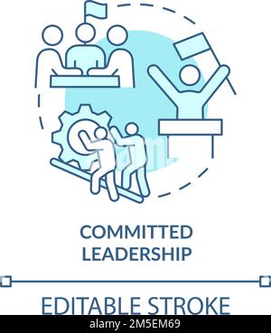 Committed leadership turquoise concept icon Stock Vector
