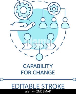 Capability for change turquoise concept icon Stock Vector
