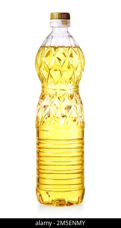 oil plastic bottle isolated on white background with clipping path Stock Photo
