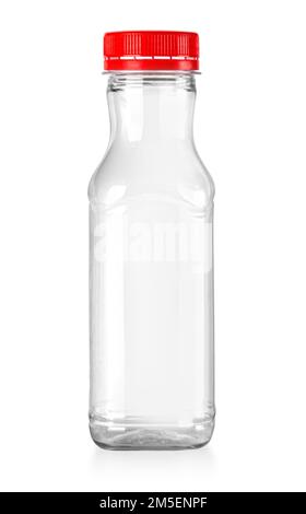 Plastic beverage bottle disposable (with clipping path) isolated on white background Stock Photo