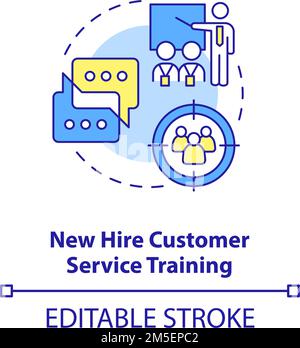 New hire customer service training concept icon Stock Vector