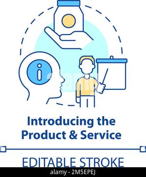 Introducing product and service concept icon Stock Vector