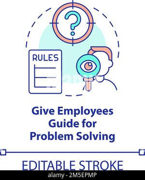 Give employees guide for problem solving concept icon Stock Vector