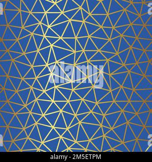 Golden polygon mesh vector seamless pattern. Great for packaging, backgrounds Stock Vector