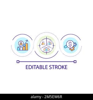 Audience segmentation loop concept icon Stock Vector