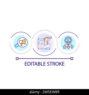 Determine promotional strategy loop concept icon Stock Vector