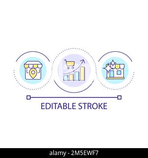 Retail development loop concept icon Stock Vector