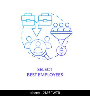 Select best employees blue gradient concept icon Stock Vector