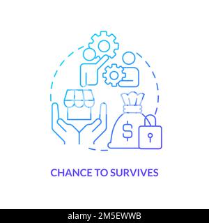 Chance to survives blue gradient concept icon Stock Vector