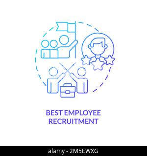 Best employee recruitment blue gradient concept icon Stock Vector