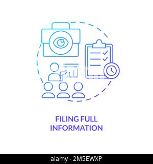 Filling full information blue gradient concept icon Stock Vector
