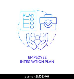 Employee integration plan blue gradient concept icon Stock Vector