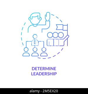 Determine leadership blue gradient concept icon Stock Vector